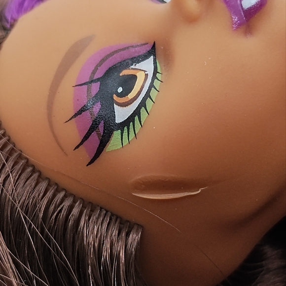 Clawdeen Wolf Monster High Doll Head Corset Belt Brown Silver Chains Gold Charms - Picture 10 of 11